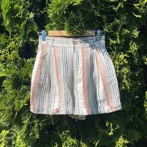 Pastel pinstripe shorts with pockets